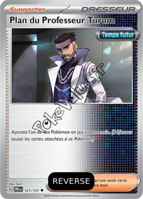 Carte Pokémon Plan du Professeur Turum Reverse n°121 de la série Évolutions Prismatiques