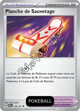 Carte Pokémon Planche de Sauvetage Pokeball n°126 de la série Évolutions Prismatiques
