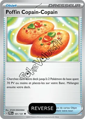 Carte Pokémon Poffin Copain Copain Reverse n°101 de la série Évolutions Prismatiques