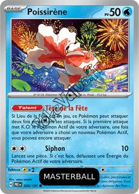 Carte Pokémon Poissirène Masterball n°020 de la série Évolutions Prismatiques