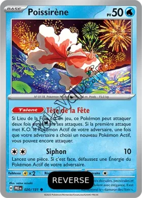 Carte Pokémon Poissirène Reverse n°020 de la série Évolutions Prismatiques