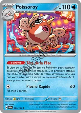 Carte Pokémon Poissoroy  n°021 de la série Évolutions Prismatiques