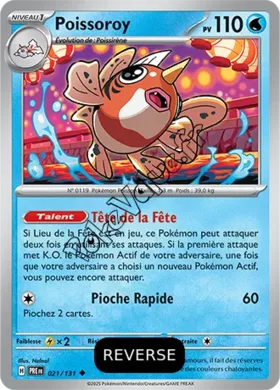 Carte Pokémon Poissoroy  Reverse n°021 de la série Évolutions Prismatiques