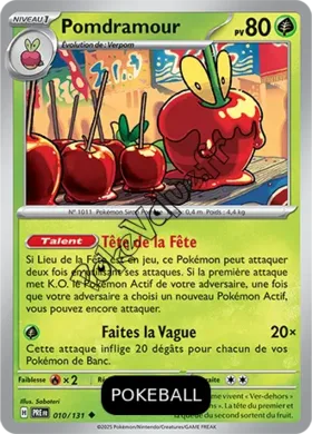 Carte Pokémon Pomdramour  Pokeball n°010 de la série Évolutions Prismatiques