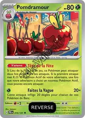 Carte Pokémon Pomdramour  Reverse n°010 de la série Évolutions Prismatiques
