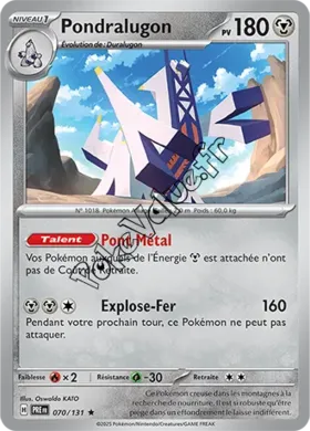 Carte Pokémon Pondralugon  n°070 de la série Évolutions Prismatiques