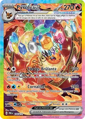 Carte Pokémon Pyroli ex  n°146 de la série Évolutions Prismatiques