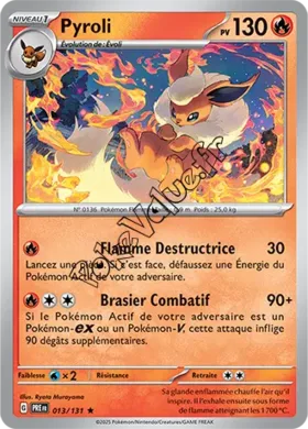 Carte Pokémon Pyroli  n°013 de la série Évolutions Prismatiques