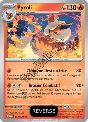 Carte Pokémon Pyroli  Reverse n°013 de la série Évolutions Prismatiques