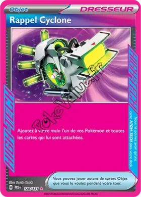 Carte Pokémon Rappel Cyclone n°128 de la série Évolutions Prismatiques