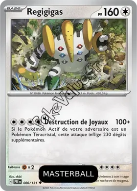 Carte Pokémon Regigigas  Masterball n°086 de la série Évolutions Prismatiques