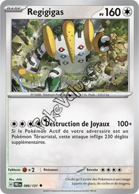 Carte Pokémon Regigigas  n°086 de la série Évolutions Prismatiques