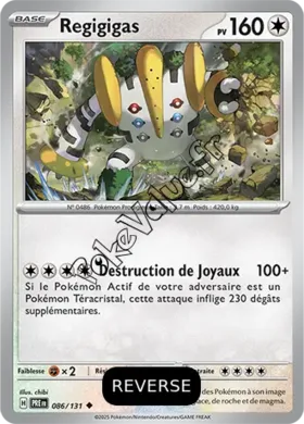 Carte Pokémon Regigigas  Reverse n°086 de la série Évolutions Prismatiques