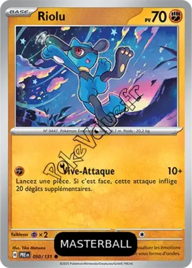 Carte Pokémon Riolu  Masterball n°050 de la série Évolutions Prismatiques