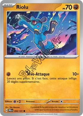 Carte Pokémon Riolu  n°050 de la série Évolutions Prismatiques