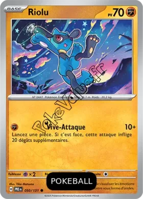 Carte Pokémon Riolu  Pokeball n°050 de la série Évolutions Prismatiques