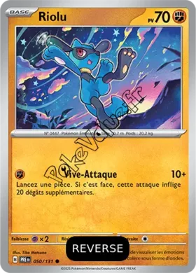 Carte Pokémon Riolu  Reverse n°050 de la série Évolutions Prismatiques