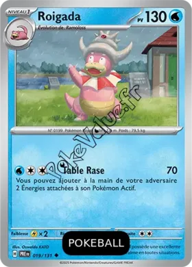 Carte Pokémon Roigada  Pokeball n°019 de la série Évolutions Prismatiques