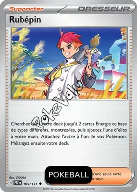 Carte Pokémon Rubépin Pokeball n°105 de la série Évolutions Prismatiques