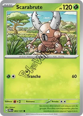 Carte Pokémon Scarabrute  n°003 de la série Évolutions Prismatiques