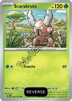 Carte Pokémon Scarabrute  Reverse n°003 de la série Évolutions Prismatiques