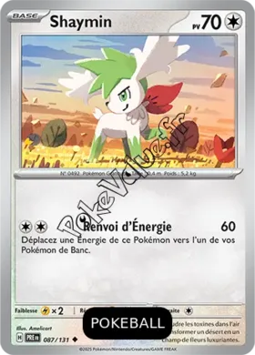 Carte Pokémon Shaymin  Pokeball n°087 de la série Évolutions Prismatiques