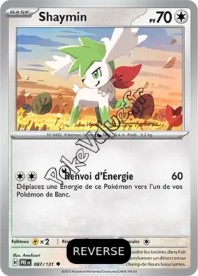 Carte Pokémon Shaymin  Reverse n°087 de la série Évolutions Prismatiques