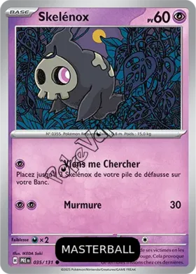 Carte Pokémon Skelénox Masterball n°035 de la série Évolutions Prismatiques