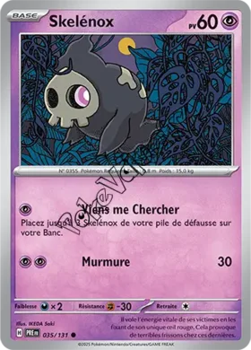 Carte Pokémon Skelénox n°035 de la série Évolutions Prismatiques