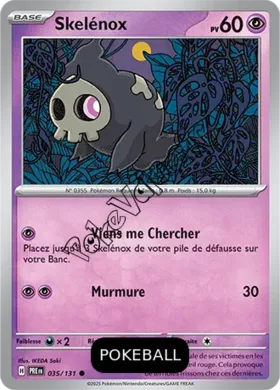 Carte Pokémon Skelénox Pokeball n°035 de la série Évolutions Prismatiques