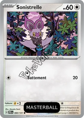 Carte Pokémon Sonistrelle  Masterball n°090 de la série Évolutions Prismatiques