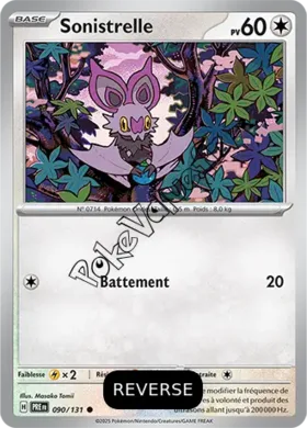 Carte Pokémon Sonistrelle  Reverse n°090 de la série Évolutions Prismatiques