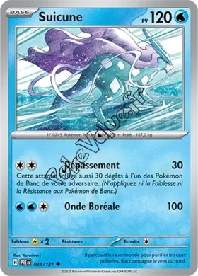 Carte Pokémon Suicune  n°024 de la série Évolutions Prismatiques