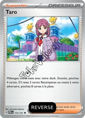 Carte Pokémon Taro Reverse n°114 de la série Évolutions Prismatiques