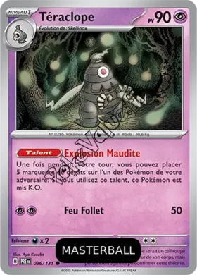 Carte Pokémon Téraclope Masterball n°036 de la série Évolutions Prismatiques