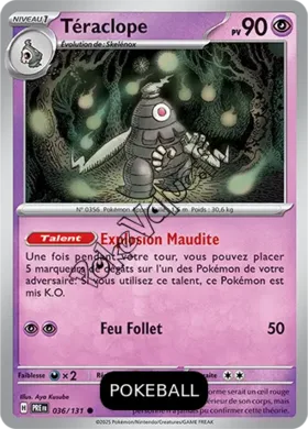 Carte Pokémon Téraclope Pokeball n°036 de la série Évolutions Prismatiques