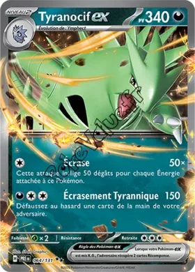Carte Pokémon Tyranocif ex  n°064 de la série Évolutions Prismatiques