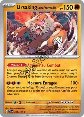 Carte Pokémon Ursaking Lune Vermeille  n°054 de la série Évolutions Prismatiques