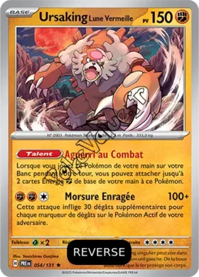 Carte Pokémon Ursaking Lune Vermeille  Reverse n°054 de la série Évolutions Prismatiques