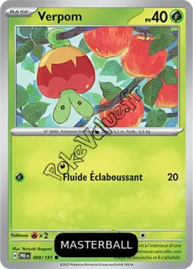 Carte Pokémon Verpom  Masterball n°009 de la série Évolutions Prismatiques
