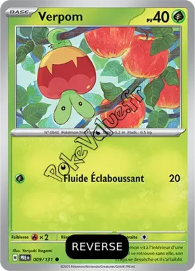 Carte Pokémon Verpom  Reverse n°009 de la série Évolutions Prismatiques