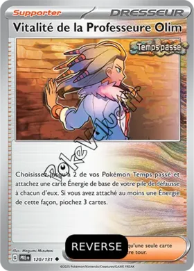 Carte Pokémon Vitalité de la Professeure Olim Reverse n°120 de la série Évolutions Prismatiques