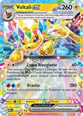 Carte Pokémon Voltali ex  n°030 de la série Évolutions Prismatiques