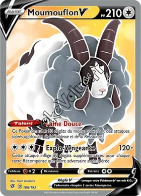 Carte Pokémon Moumouflon V  n°188 de la série Clash des Rebelles