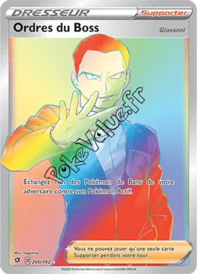 Carte Pokémon Ordres du Boss n°200 de la série Clash des Rebelles