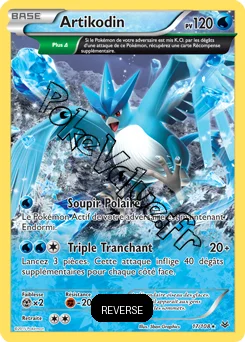 Carte Pokémon Articuno  Reverse n°17 de la série Ciel rugissant