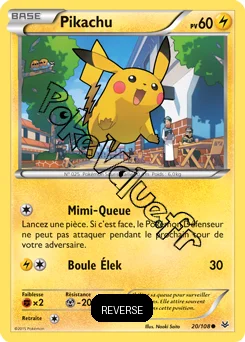 Carte Pokémon Pikachu  Reverse n°20 de la série Ciel rugissant