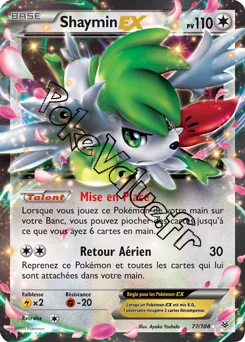 Carte Pokémon Shaymin EX  n°77 de la série Ciel rugissant