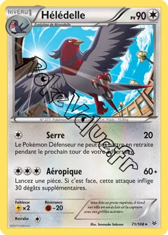 Carte Pokémon Swellow  n°71 de la série Ciel rugissant