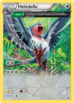 Carte Pokémon Swellow  n°72 de la série Ciel rugissant